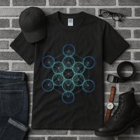 Indigo MetatronS Cube Sacred Geometry Tall T-Shirt