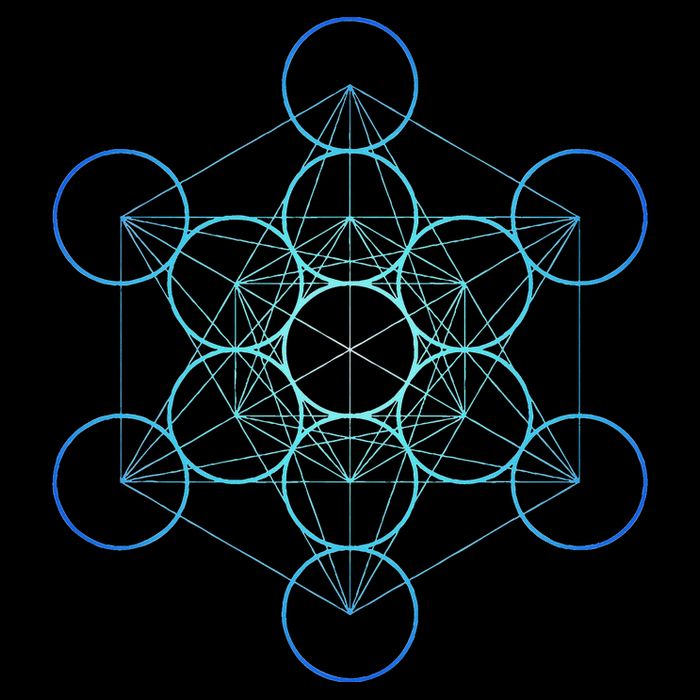Indigo MetatronS Cube Sacred Geometry Sustainable Bucket Hat