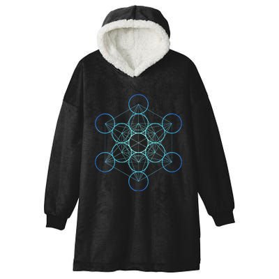 Indigo MetatronS Cube Sacred Geometry Hooded Wearable Blanket