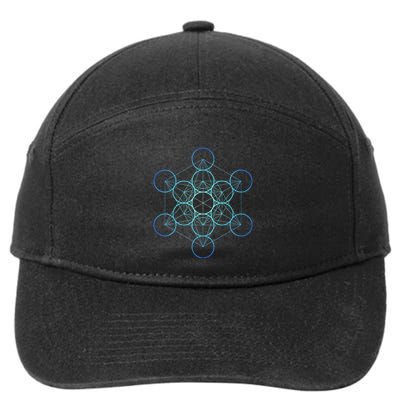 Indigo MetatronS Cube Sacred Geometry 7-Panel Snapback Hat