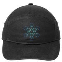 Indigo MetatronS Cube Sacred Geometry 7-Panel Snapback Hat