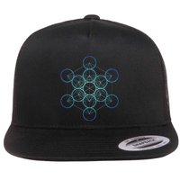 Indigo MetatronS Cube Sacred Geometry Flatbill Hat