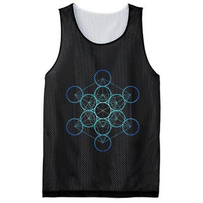 Indigo MetatronS Cube Sacred Geometry Mesh Reversible Basketball Jersey Tank