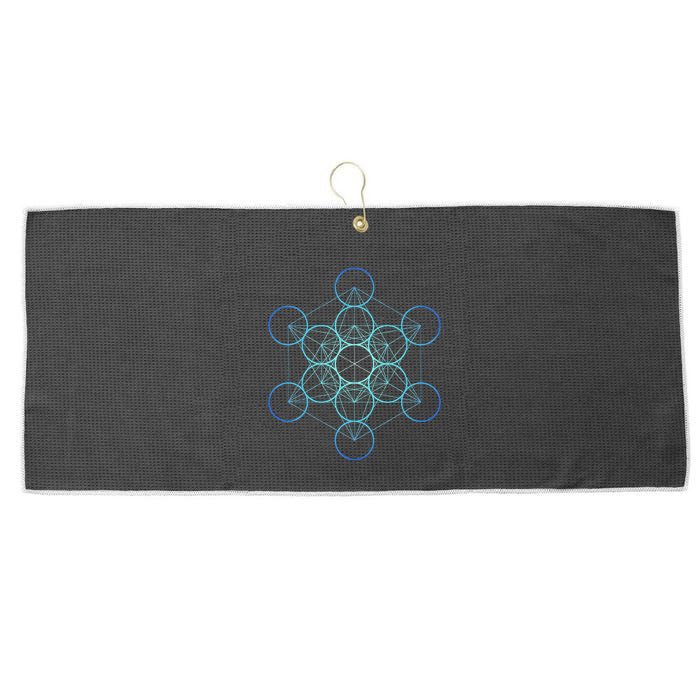Indigo MetatronS Cube Sacred Geometry Large Microfiber Waffle Golf Towel