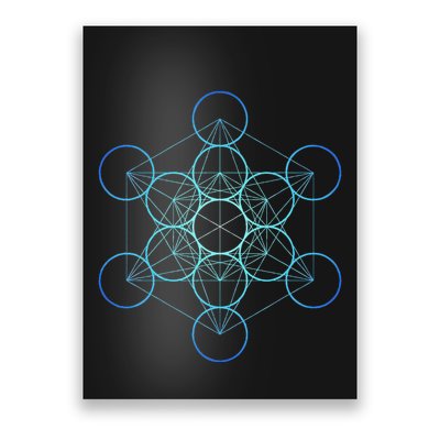 Indigo MetatronS Cube Sacred Geometry Poster