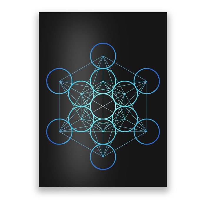 Indigo MetatronS Cube Sacred Geometry Poster