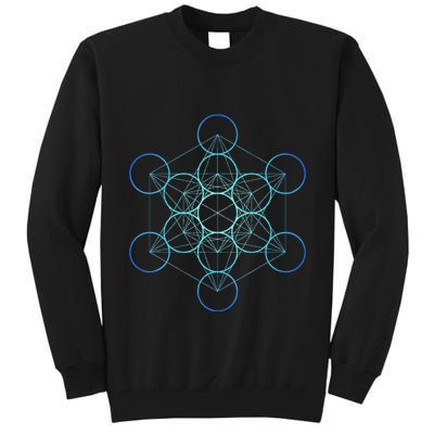 Indigo MetatronS Cube Sacred Geometry Tall Sweatshirt