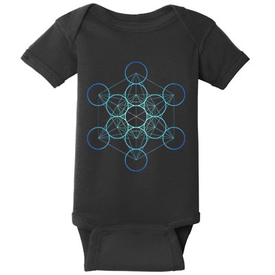 Indigo MetatronS Cube Sacred Geometry Baby Bodysuit