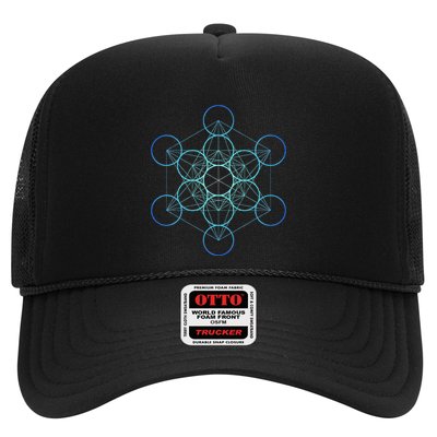 Indigo MetatronS Cube Sacred Geometry Trucker Hat