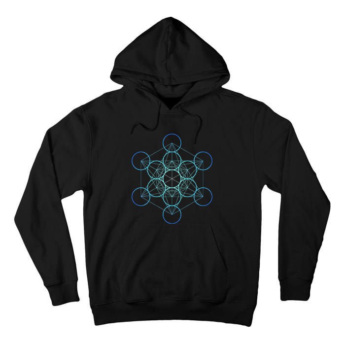 Indigo MetatronS Cube Sacred Geometry Tall Hoodie