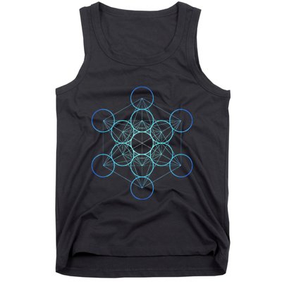 Indigo MetatronS Cube Sacred Geometry Tank Top