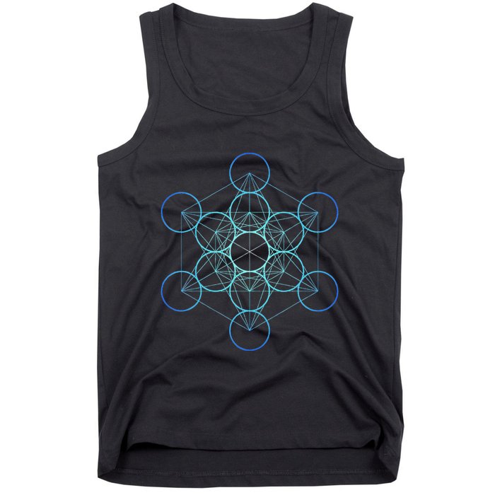 Indigo MetatronS Cube Sacred Geometry Tank Top