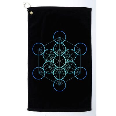 Indigo MetatronS Cube Sacred Geometry Golf Towel