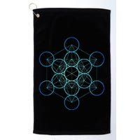 Indigo MetatronS Cube Sacred Geometry Golf Towel