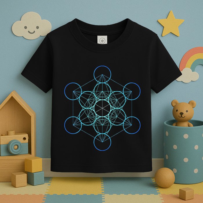 Indigo MetatronS Cube Sacred Geometry Toddler T-Shirt