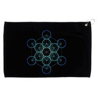 Indigo MetatronS Cube Sacred Geometry Grommeted Golf Towel