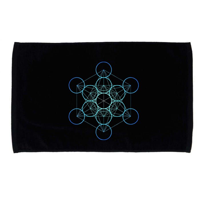 Indigo MetatronS Cube Sacred Geometry Microfiber Hand Towel
