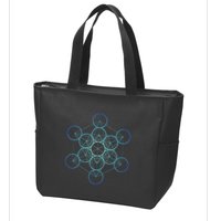 Indigo MetatronS Cube Sacred Geometry Zip Tote Bag