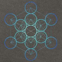 Indigo MetatronS Cube Sacred Geometry Cotton Canvas Backpack