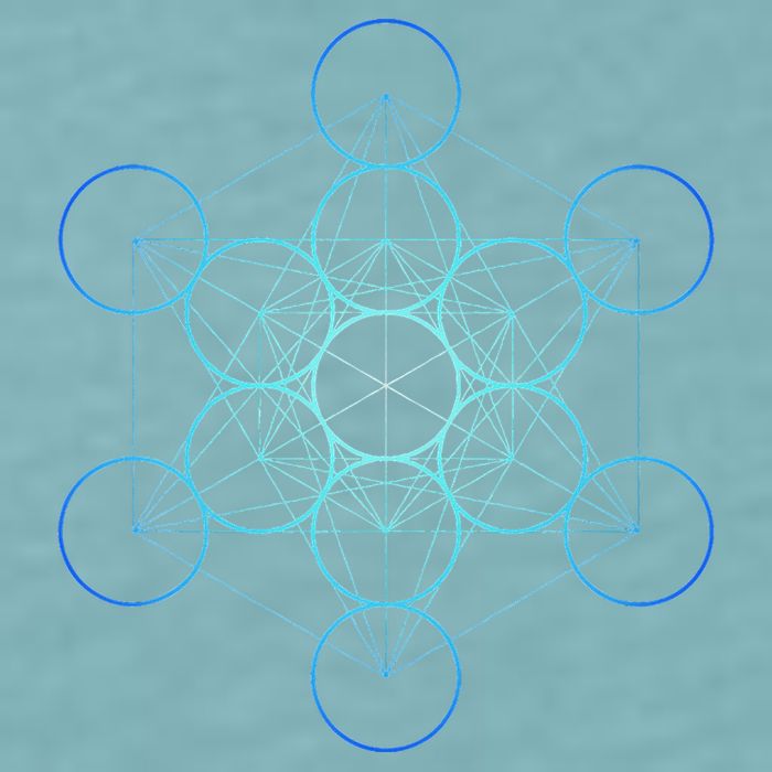 Indigo MetatronS Cube Sacred Geometry Sueded Cloud Jersey T-Shirt