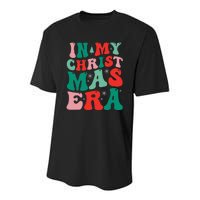 In My Christmas Era Groovy Xmas  Youth Performance Sprint T-Shirt