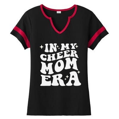 In My Cheer Mom Era Cheerleading Football Mom Game Day Gift Ladies Halftime Notch Neck Tee