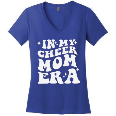 In My Cheer Mom Era Cheerleading Football Mom Game Day Gift Women's V-Neck T-Shirt