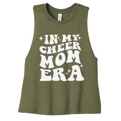 In My Cheer Mom Era Cheerleading Football Mom Game Day Gift Women's Racerback Cropped Tank