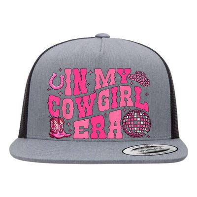 In My Cowgirl Era Groovy Cute Western Rodeo Cowgirl Flat Bill Trucker Hat