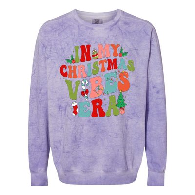 In My Christmas Vibes Era Groovy Merry Christmas Gift Colorblast Crewneck Sweatshirt