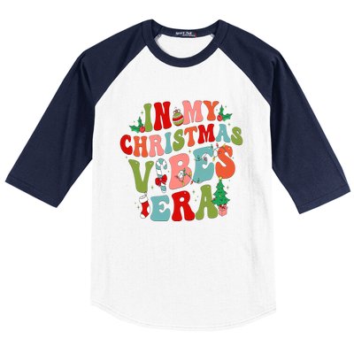 In My Christmas Vibes Era Groovy Merry Christmas Gift Baseball Sleeve Shirt