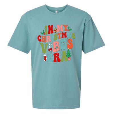 In My Christmas Vibes Era Groovy Merry Christmas Gift Sueded Cloud Jersey T-Shirt