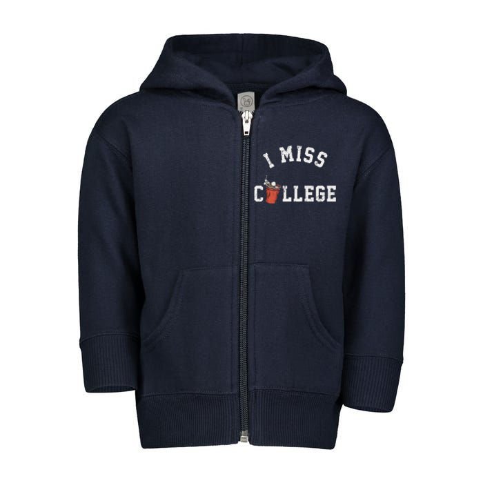 I Miss College Vintage Toddler Zip Fleece Hoodie