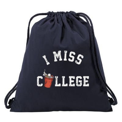 I Miss College Vintage Drawstring Bag