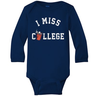 I Miss College Vintage Baby Long Sleeve Bodysuit