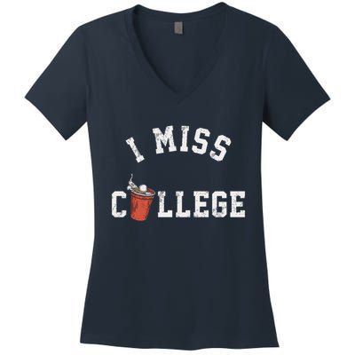 I Miss College Vintage Women's V-Neck T-Shirt