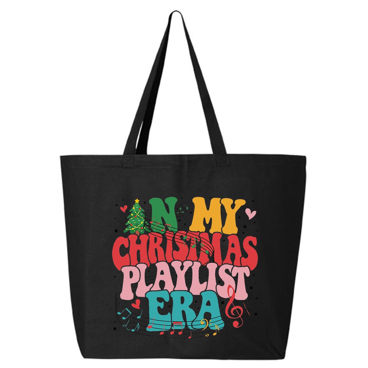 In My Christmas Playlist Era Funny Xmas Music Lover 25L Jumbo Tote