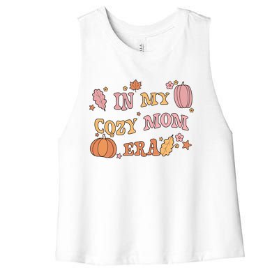 In My Cozy Mom Era Fall Cozy Vibes Gift Women's Racerback Cropped Tank