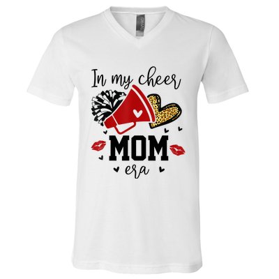 In My Cheer Mom Era Cheerleading Football Mom Women Life V-Neck T-Shirt