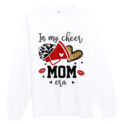 In My Cheer Mom Era Cheerleading Football Mom Women Life Premium Crewneck Sweatshirt