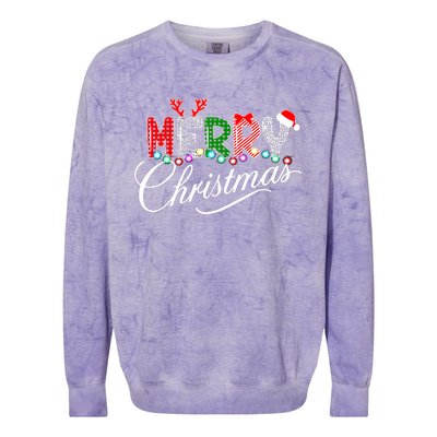 Ideas Merry Christmas | Plaid Graphic Christmas Letter Colorblast Crewneck Sweatshirt