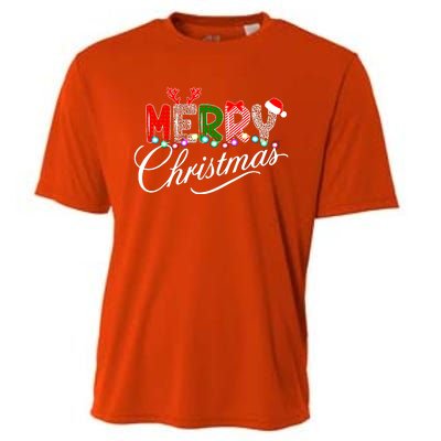 Ideas Merry Christmas | Plaid Graphic Christmas Letter Cooling Performance Crew T-Shirt