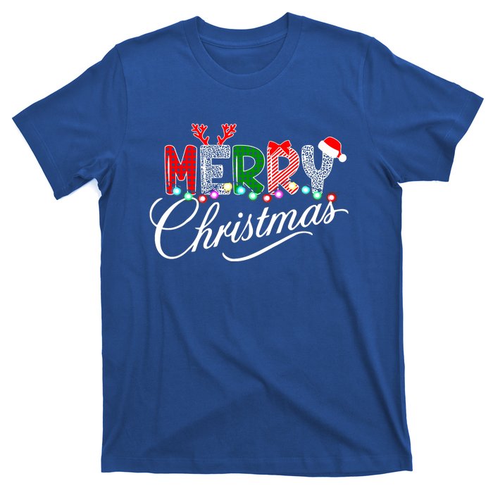 Ideas Merry Christmas | Plaid Graphic Christmas Letter T-Shirt