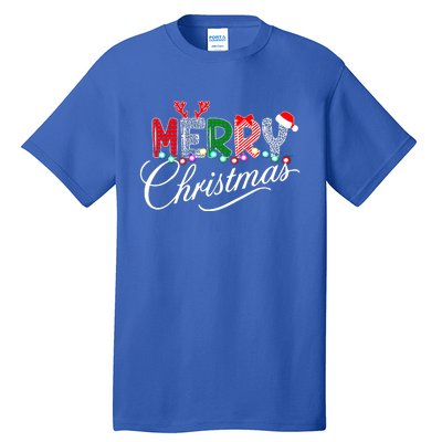 Ideas Merry Christmas | Plaid Graphic Christmas Letter Tall T-Shirt