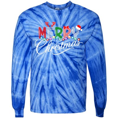 Ideas Merry Christmas | Plaid Graphic Christmas Letter Tie-Dye Long Sleeve Shirt