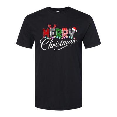 Ideas Merry Christmas | Plaid Graphic Christmas Letter Softstyle CVC T-Shirt