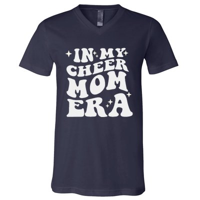 In My Cheer Mom Era Cheerleading Football Mom Game Day Gift V-Neck T-Shirt