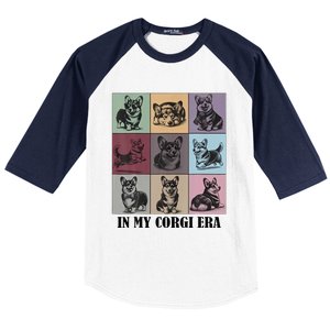 In My Corgi Era Funny Corgi Mom Dog Lover Baseball Sleeve Shirt