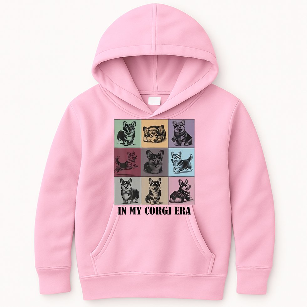 In My Corgi Era Funny Corgi Mom Dog Lover Kids Hoodie