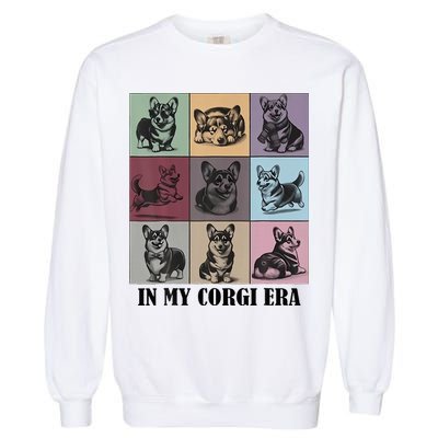 In My Corgi Era Funny Corgi Mom Dog Lover Garment-Dyed Sweatshirt